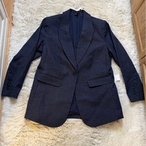 Universal Standard Navy Textured Blazer